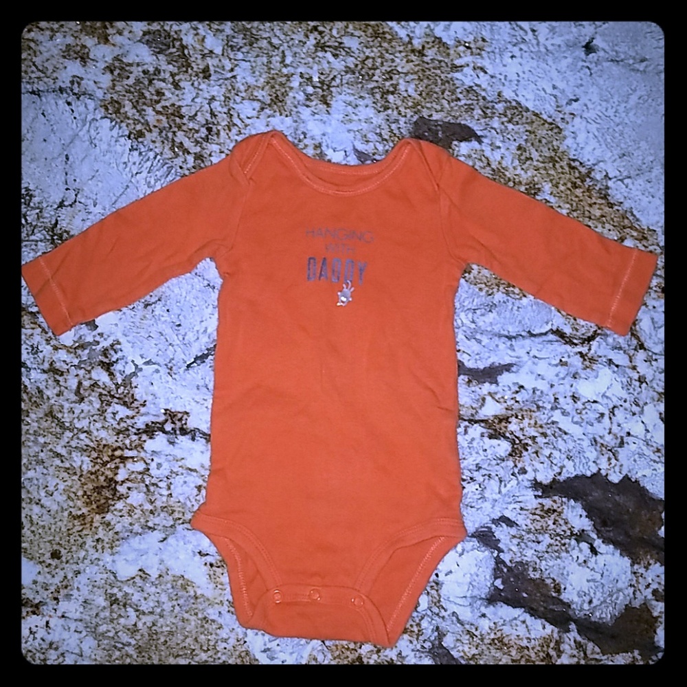 🍌🐒Hanging With Daddy🐵Orange Monkey Onesie🍌🐒